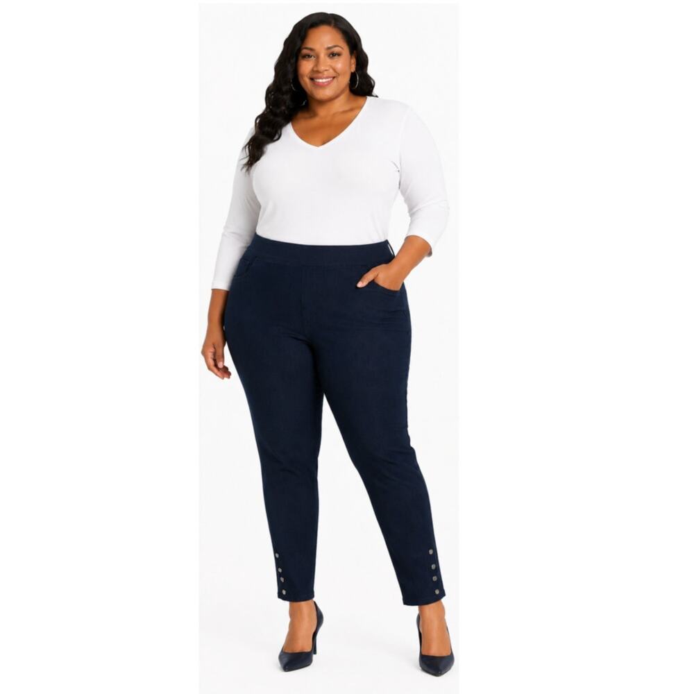 Isaac Mizrahi Live Divine Denim Slim Leg Jeans Indigo 18WT Tall Pull-On NWOT